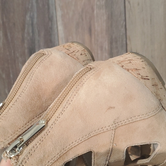 Sam Edelman Dean Suede back zip lace up sandals shoes flats sz 8 - Picture 6 of 14